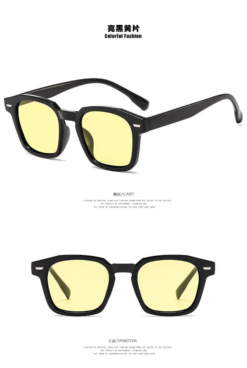 Vintage Sunglasses  Unisex Rectangle Fashion Design Retro Sun Glasses Female Lady Eyeglass Cat Eye Casual Goggles 2023 New