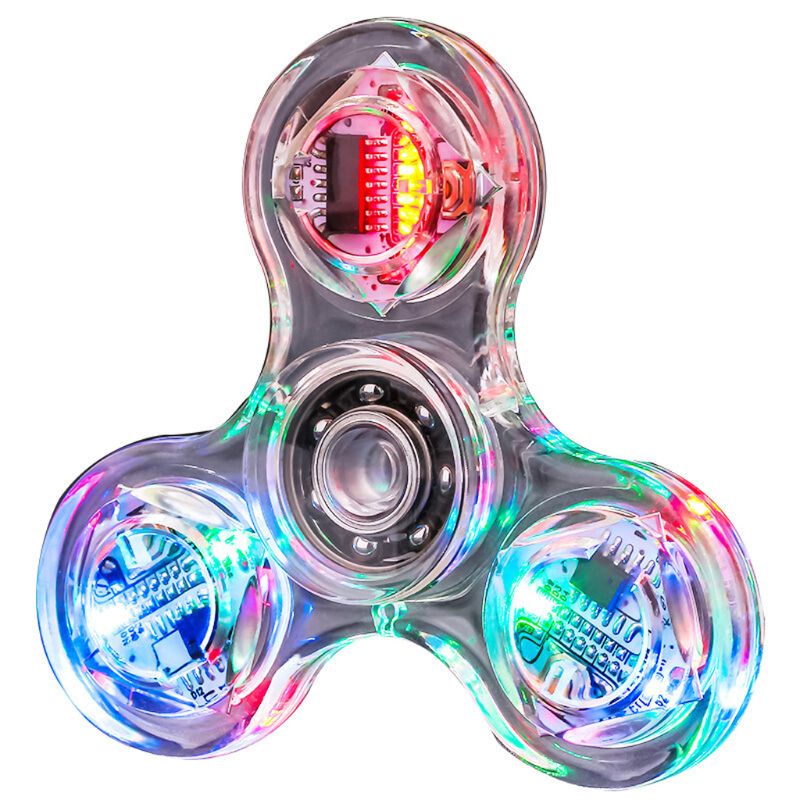 Novelty Multiple Changes LED Fidget Spinner Luminous Hand Top Spinners Glow in Dark EDC Stress Relief Toys
