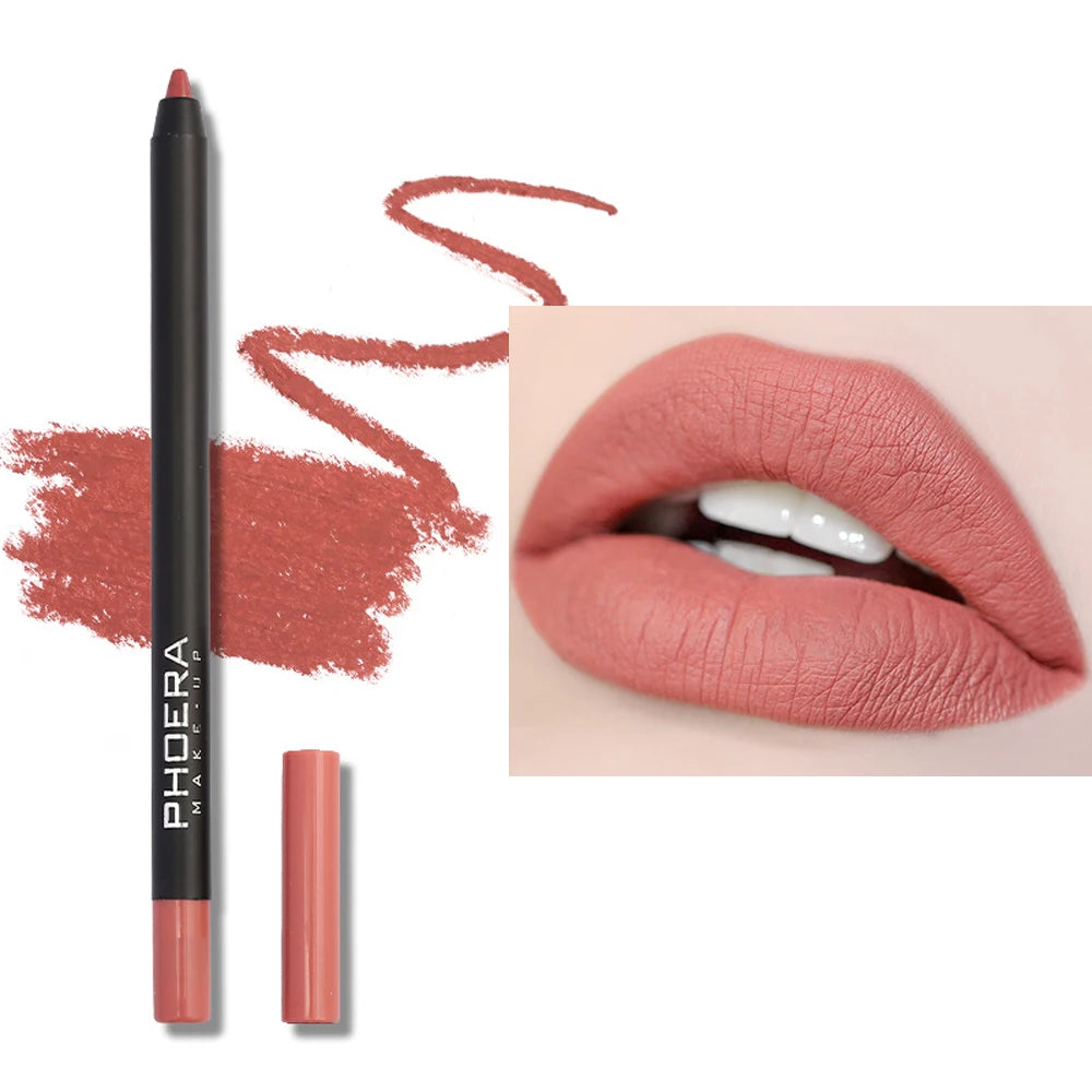12 Color Lip Liner Pen Smudge-proof  Longwear Rich Lips Colors Smooth Application Color Sensational Shaping Lip Liner Lip Makeup