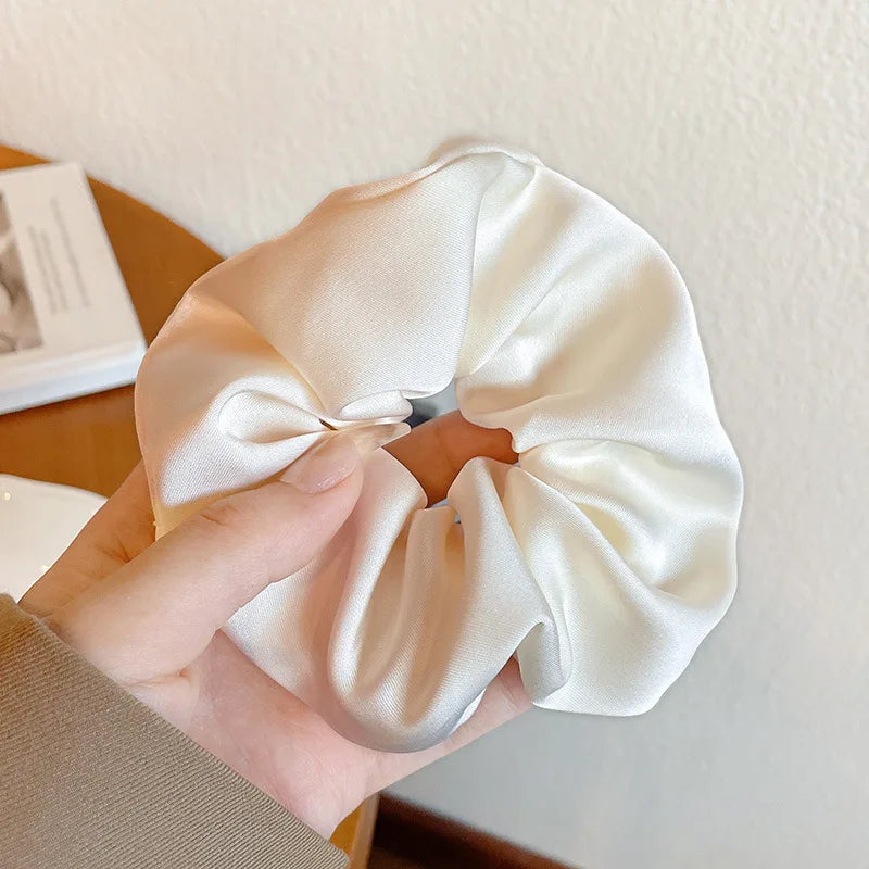 Lace Scrunchies for Women Elastic Hair Bands Ponytail Holders Tie Solid Color Hair Hoop Scrunchy Rubber Bands Women Hair Ring