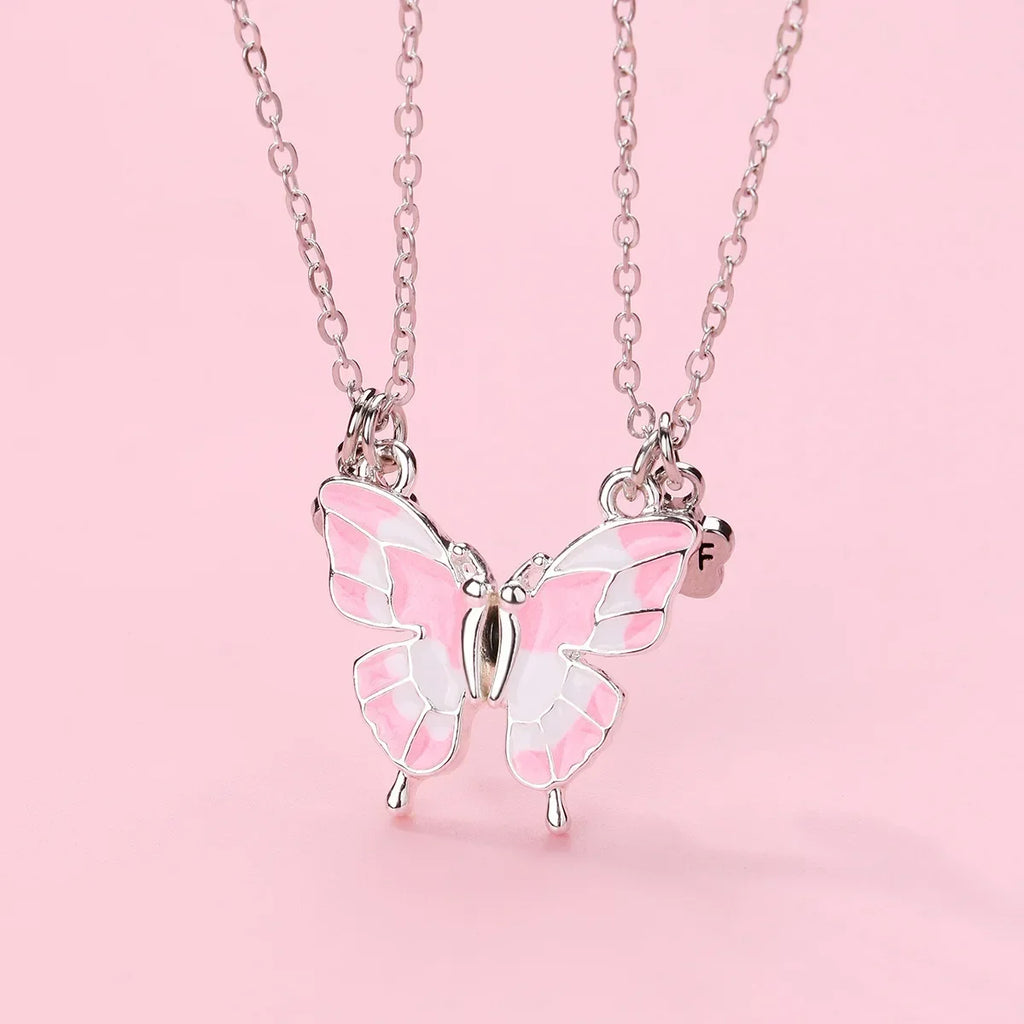Best Friends Pendant Necklace For Woman Girls Magnetism Sequin Couple Crystal Chain Choke BFF Friendship Forever Jewelry Gift