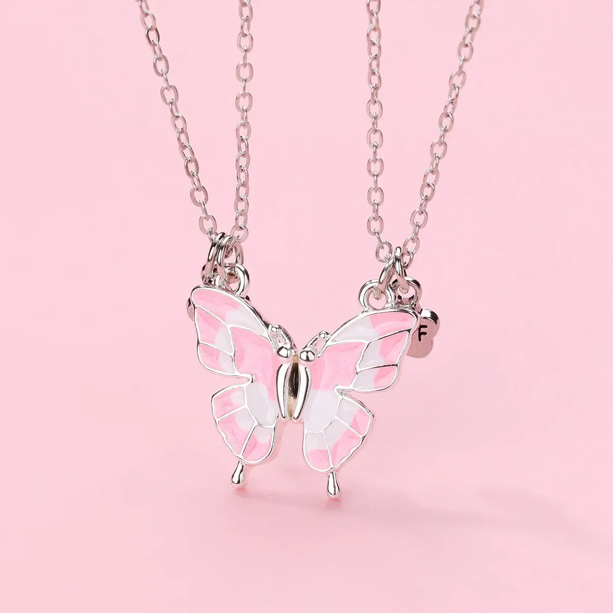 Best Friends Pendant Necklace For Woman Girls Magnetism Sequin Couple Crystal Chain Choke BFF Friendship Forever Jewelry Gift