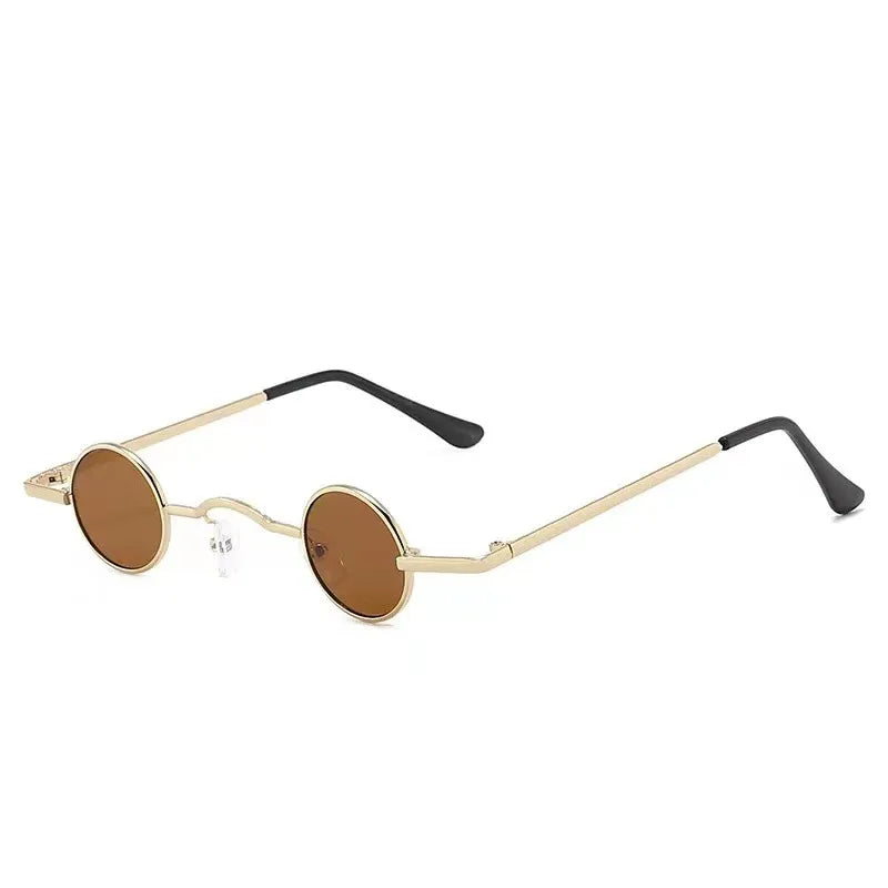 Classic Small Round Sunglasses Man Sunglasses Vintage Rock Punk Black Metal Steampunk Sun Glasses Women Mini Hip Hop Sunglasses