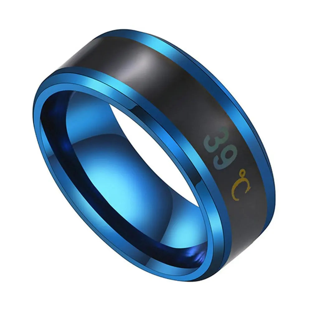 New Smart Temperature Ring Fashion Smart Stainless Steel Classic Wedding Couple Modern For Women Men Waterproof Rings jewelry