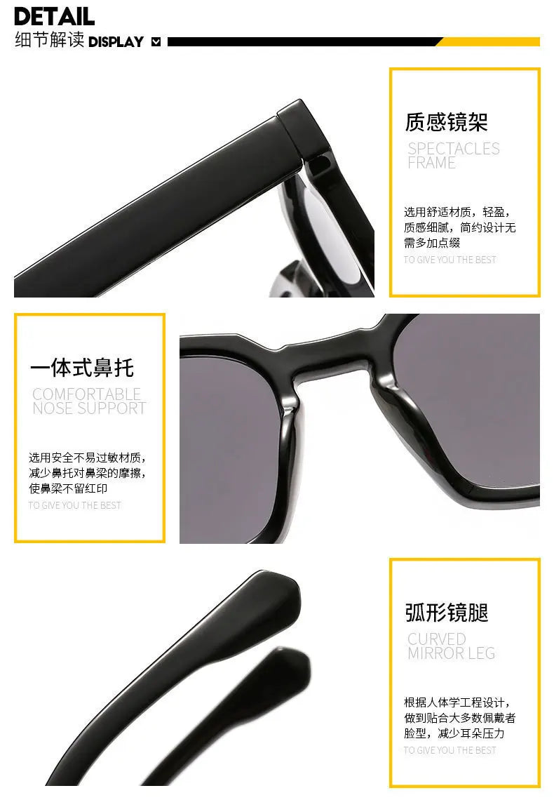 Vintage Sunglasses  Unisex Rectangle Fashion Design Retro Sun Glasses Female Lady Eyeglass Cat Eye Casual Goggles 2023 New