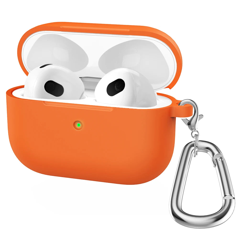 Origin Soft Silicone For Apple Airpods 3 Protective Case Bluetooth Wireless Earphones Cover Shell for Air Pods 3rd gen With Hook