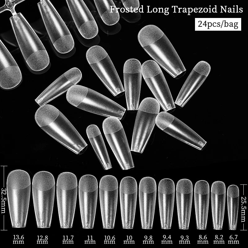 False Nail Tips Extension System Full Cover Sculpted Coffin False Fake Nail Tips DIY Practice Manicure Tools Quick Building Mold
