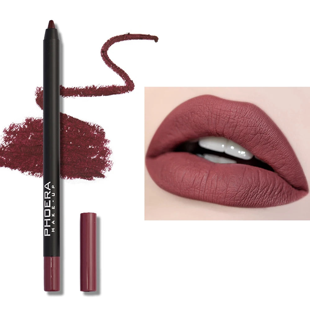 12 Color Lip Liner Pen Smudge-proof  Longwear Rich Lips Colors Smooth Application Color Sensational Shaping Lip Liner Lip Makeup