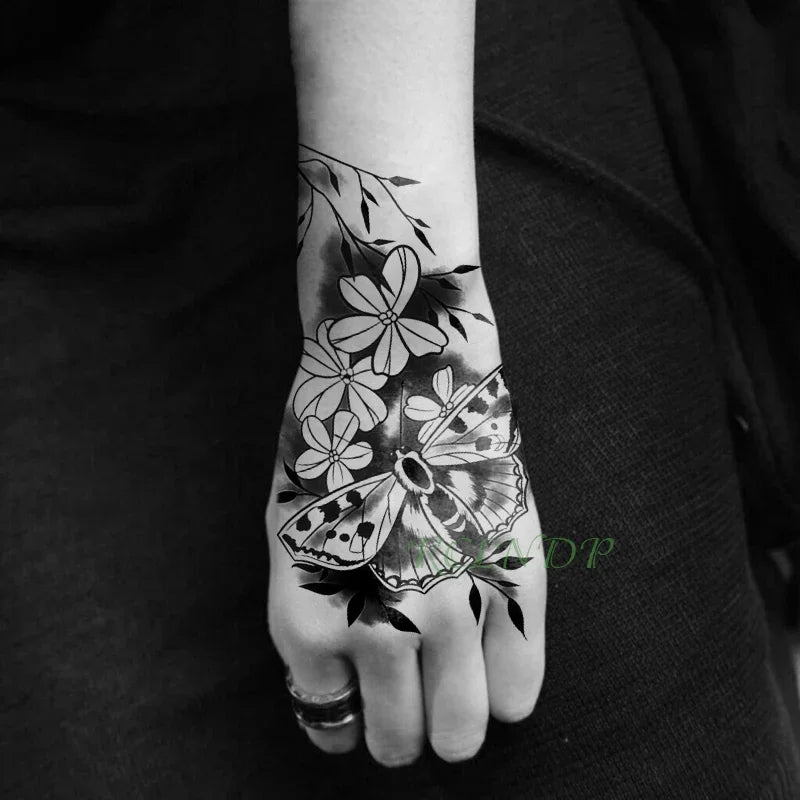 Waterproof Temporary Tattoo Sticker Rose Flower Fake Tatto Personality Flash Tatoo Hand Arm Foot Back Tato for Girl Women Men