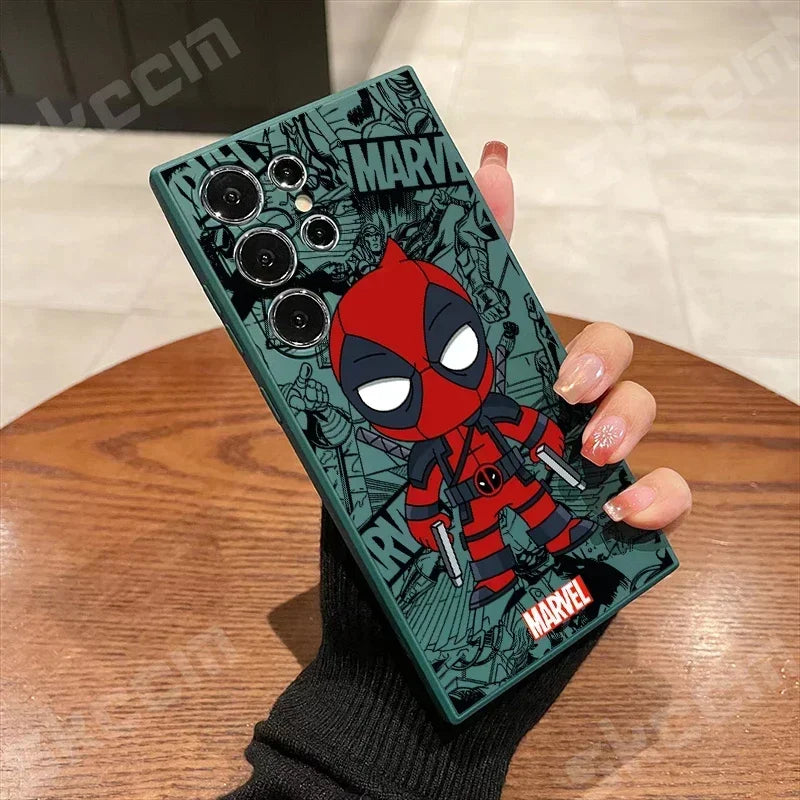 Marvel Spider Man Deadpool Phone Case For Samsung Galaxy S24 Ultra S23 FE S22 S20 Plus A15 A35 A50 A51 A54 A55 A71 A72 A73 Cover