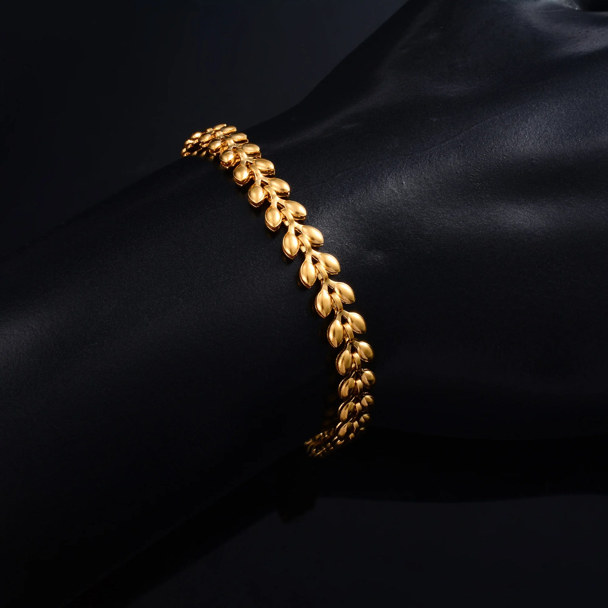 Bracelet Stainless Steel for Women Wheat Link Hand Chain with Extender Gold Color Plated Bangle Anklet Ladies Jewelry Accessory