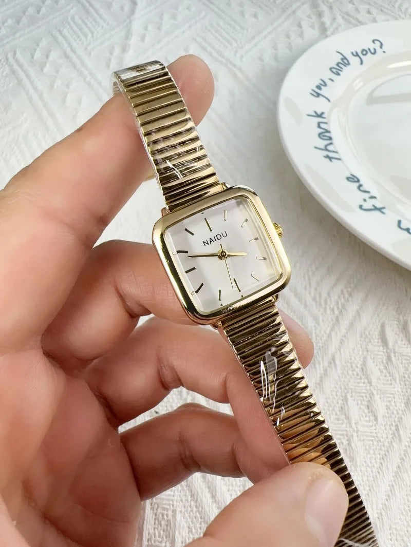 Retro Steel Strap Watch for Women Luxury Gift Square Quartz Watch Students Casual Ladies Wristwatch Dropshipping Reloj Mujer